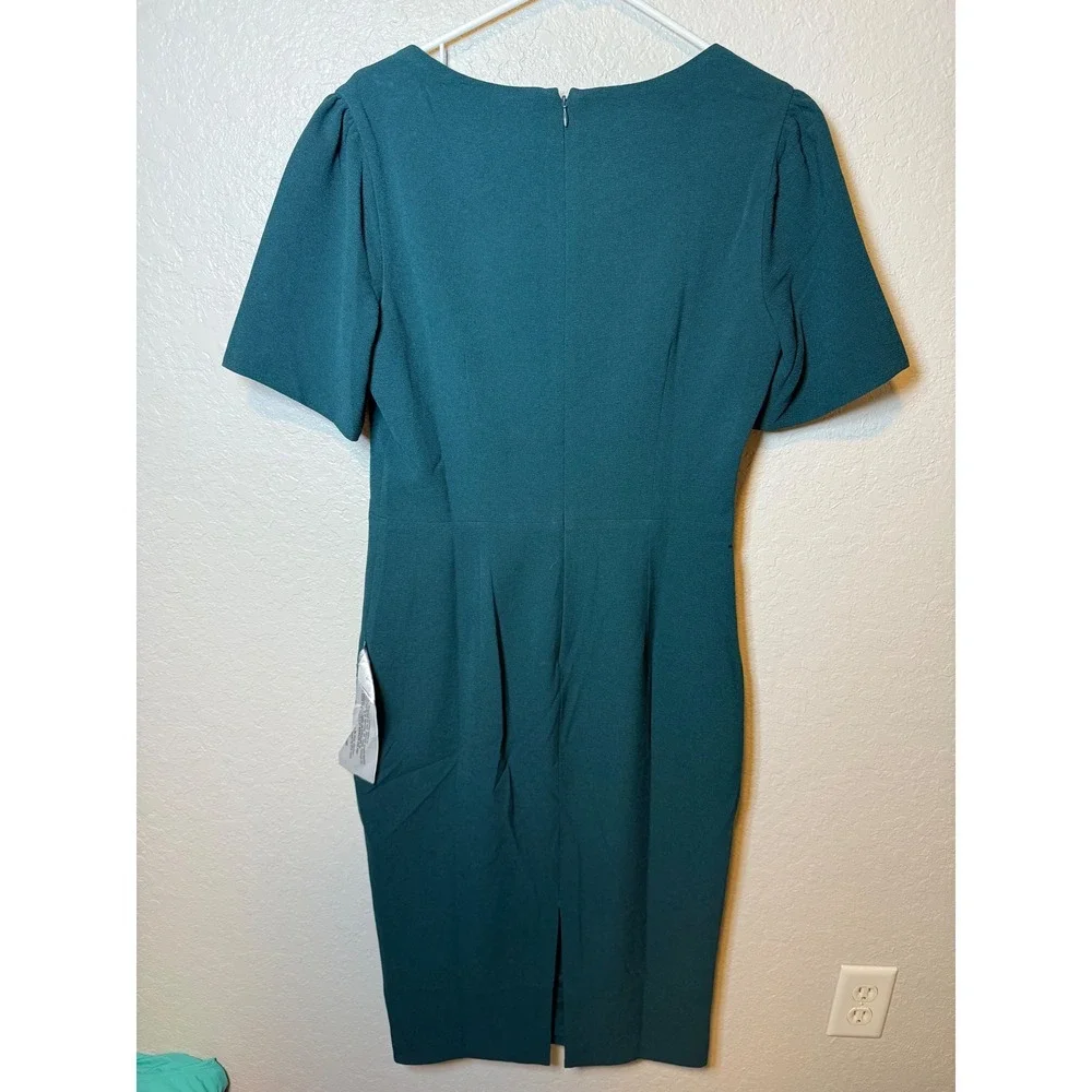 Dress The Population Womens Sheath Dress Green Short Sleeve - Picture 4 of 5